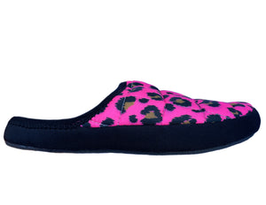 hot pink leopard ladies slippers Coma Toes sneaker sole slippers